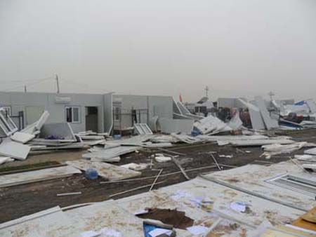 开封龙大工地遭受严重暴风雨袭击